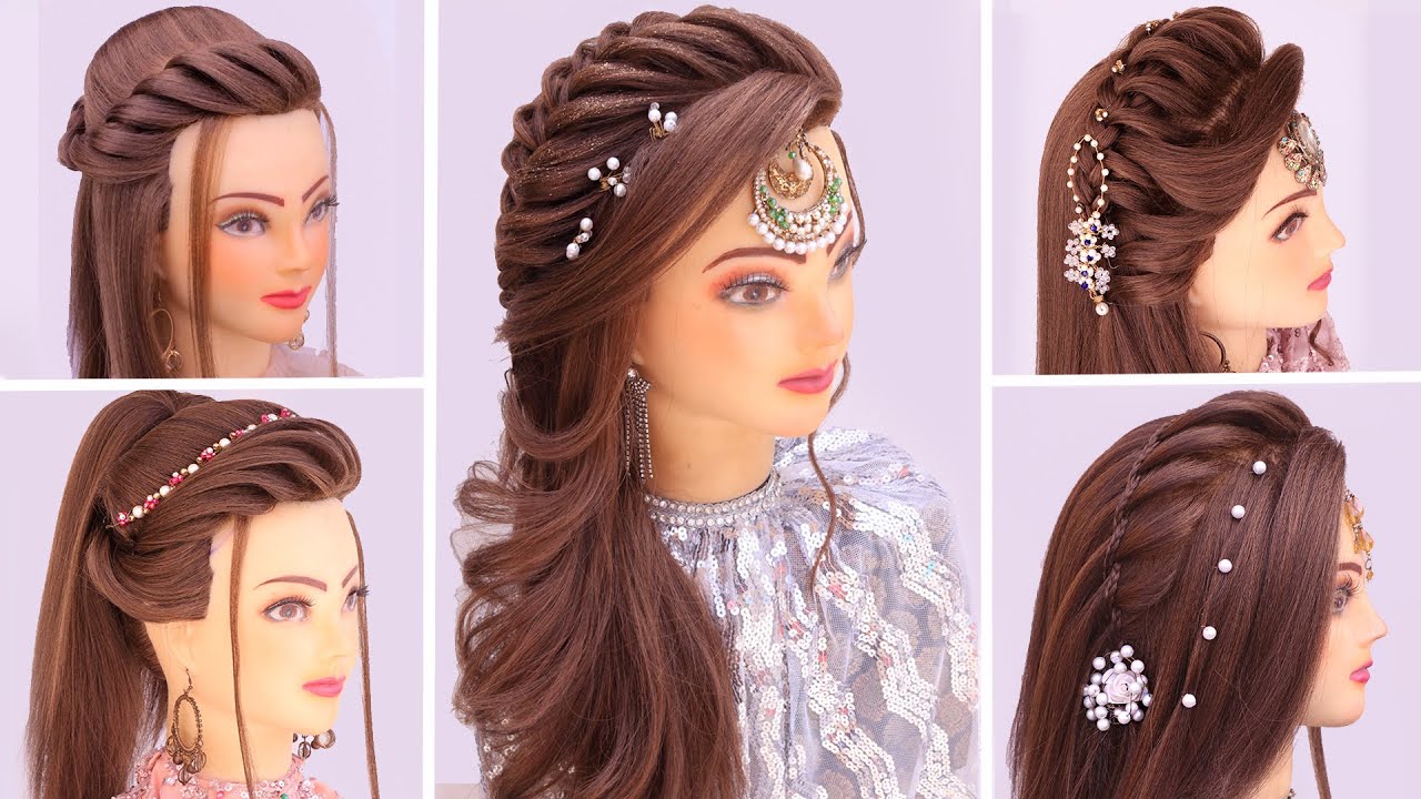 5 wedding hairstyles kashee's l open hairstyle for wedding l front variation l Hair style girl