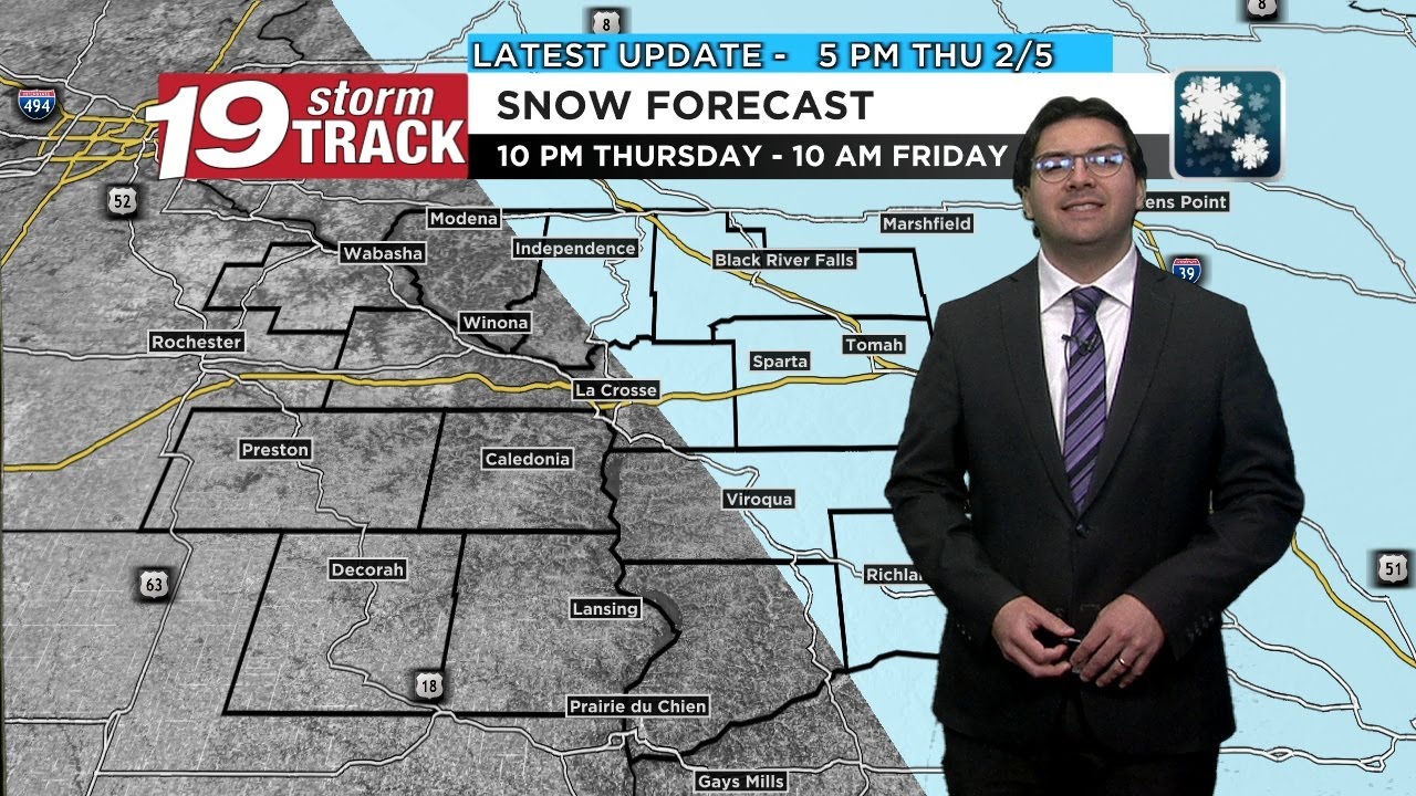 Chance of a wintry mix tonight; Temperatures and clouds decrease through Friday
