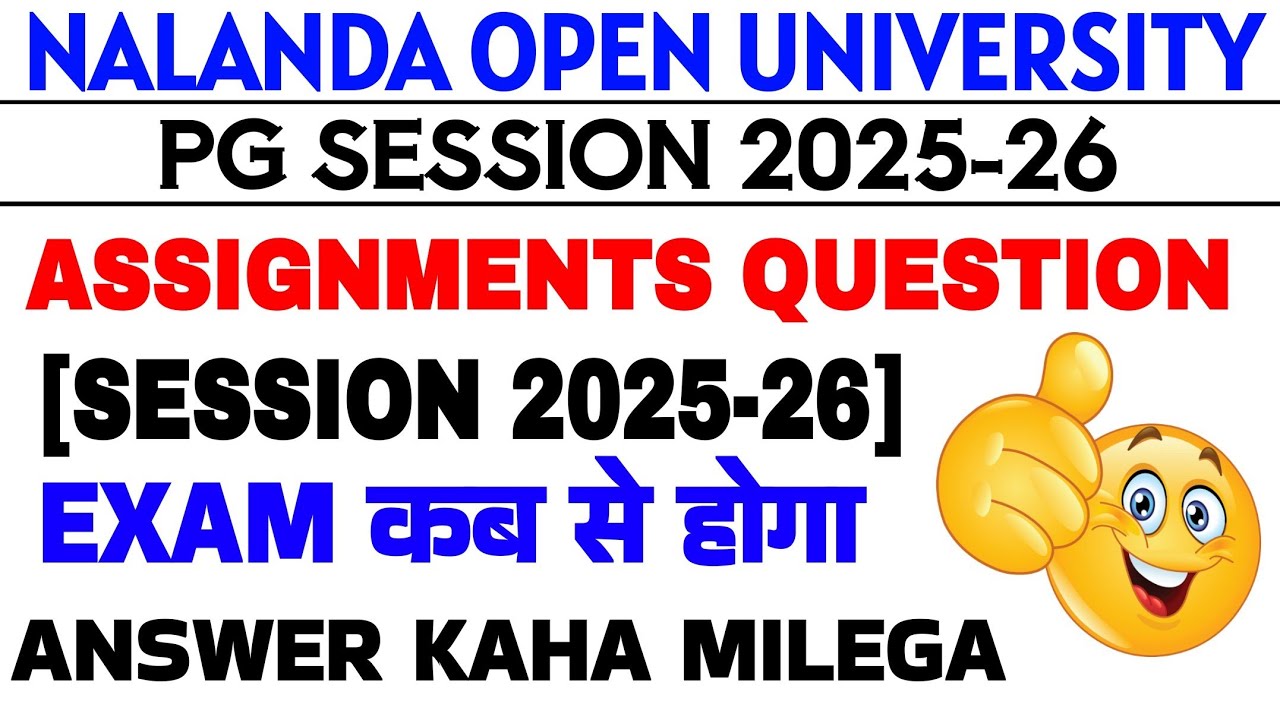 Nalanda open university Pg assignments session 2025-26 out now || Nou Pg Assignments questions 2026