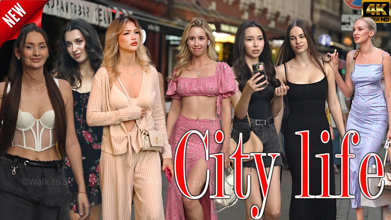 💓4K Evening walk along the beautiful streets of Moscow