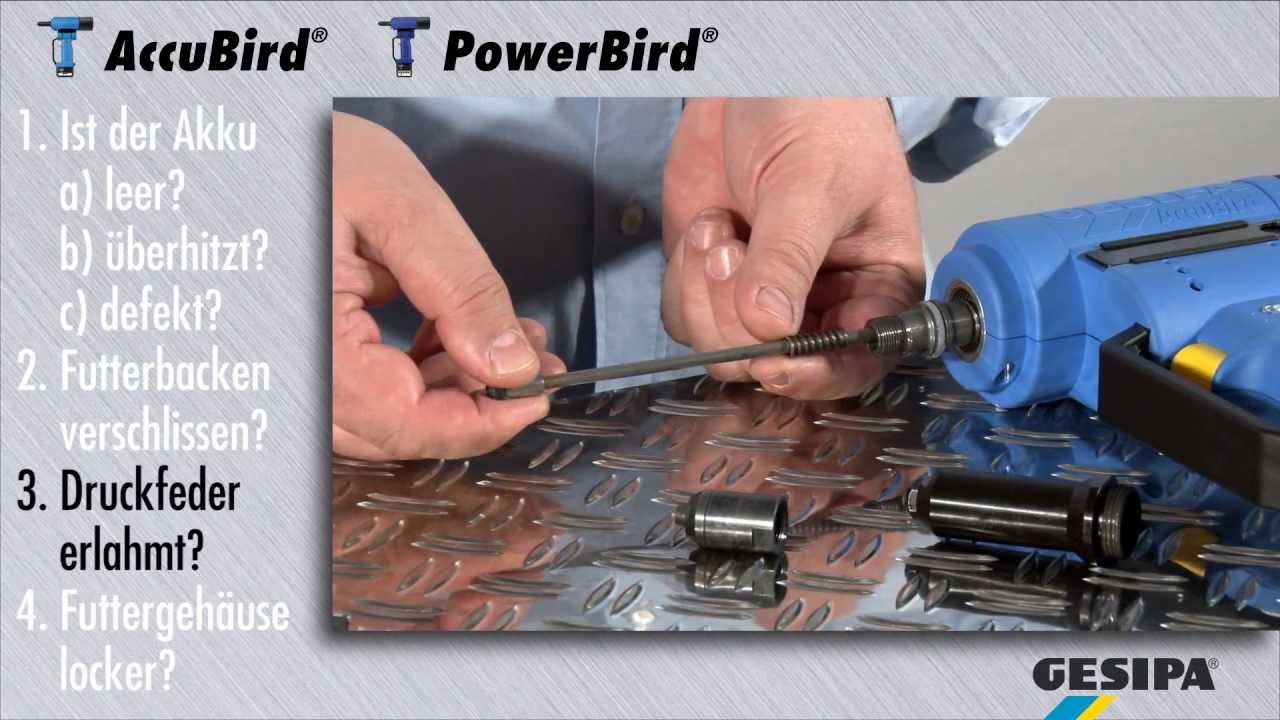 Blindniet wird nicht gesetzt: GESIPA AccuBird & PowerBird