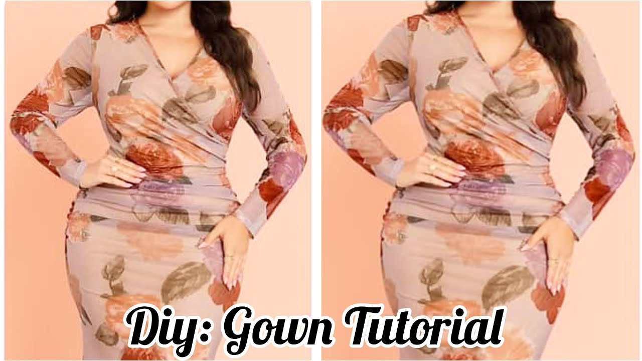 How to Cut a Ruched Gown with  a Mesh Material | Beginner-Friendly