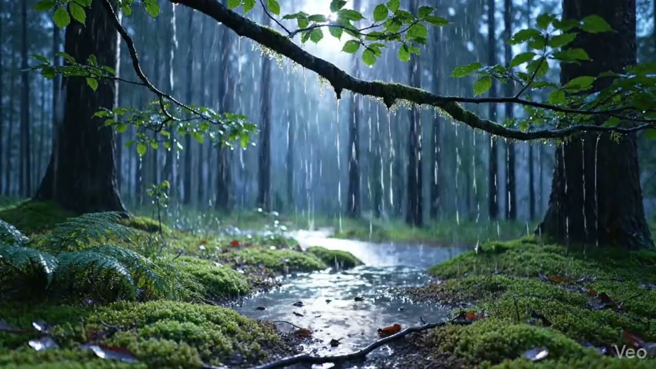 Gentle Rain on Mossy Ground | Relaxing Nature Sounds