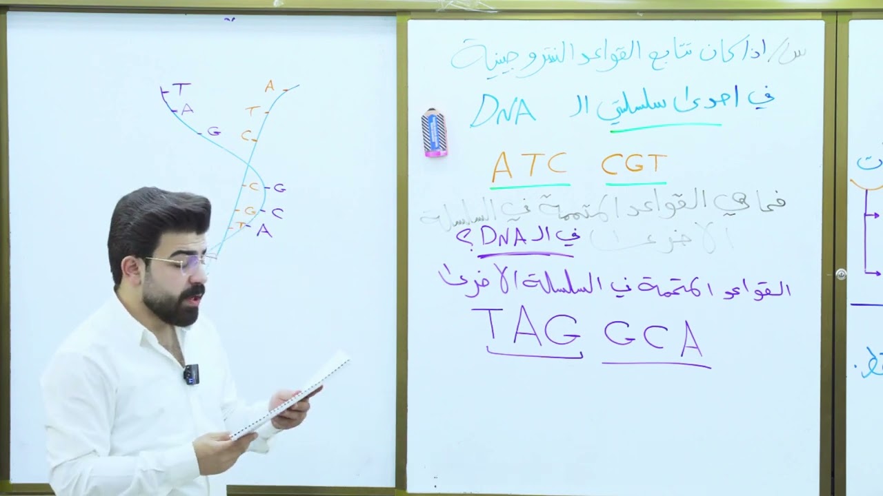 الفصل الخامس | الوراثة | المحاضرة التاسعة عشر (أنواع القواعد النتروجينية وتضاعف الDNA و عملية النسخ)