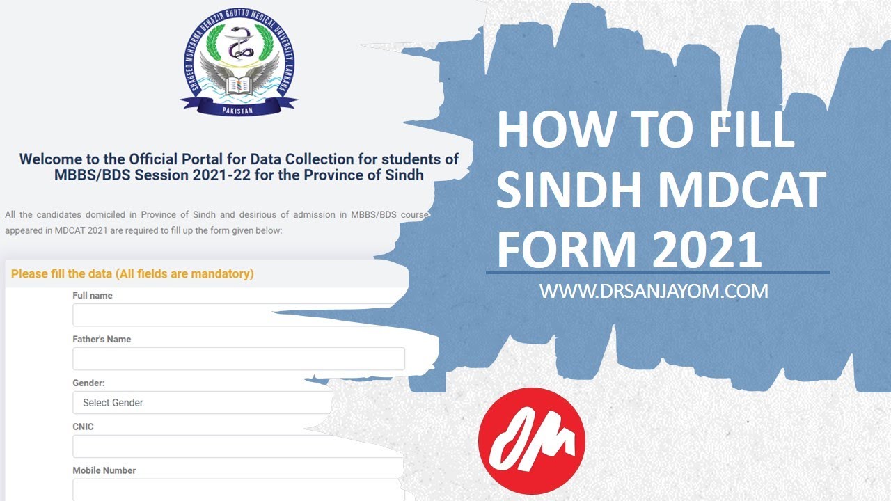 How to Fill Sindh MDCAT Form 2021-22 Sindh Medical Universities Apply Now in MBBS/BDS