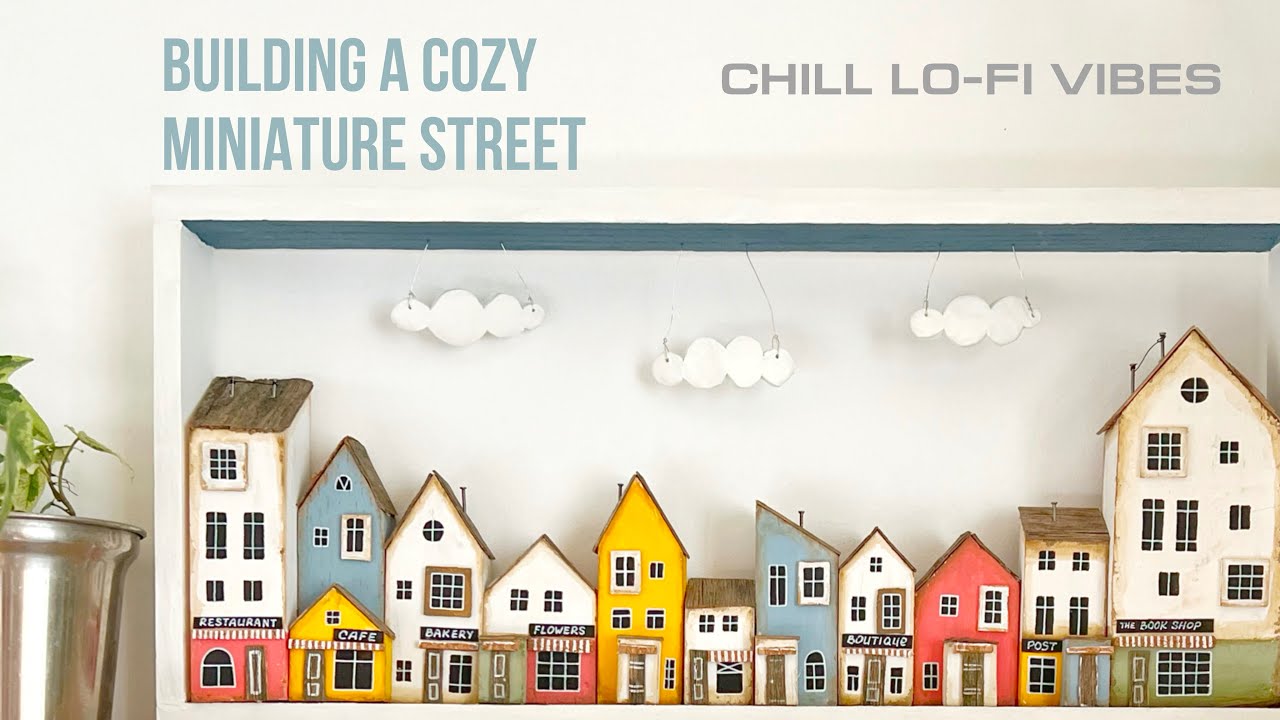 Building a Cozy Miniature Street | No Talking, Just Calm music | DIY wooden | BGM music