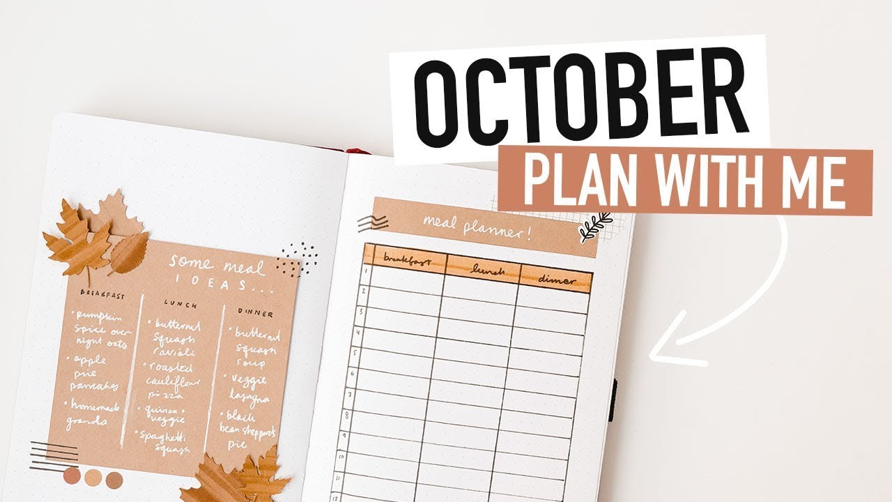 Bullet Journal OCTOBER PLAN WITH ME 2020 | halloween spreads and habit tracker