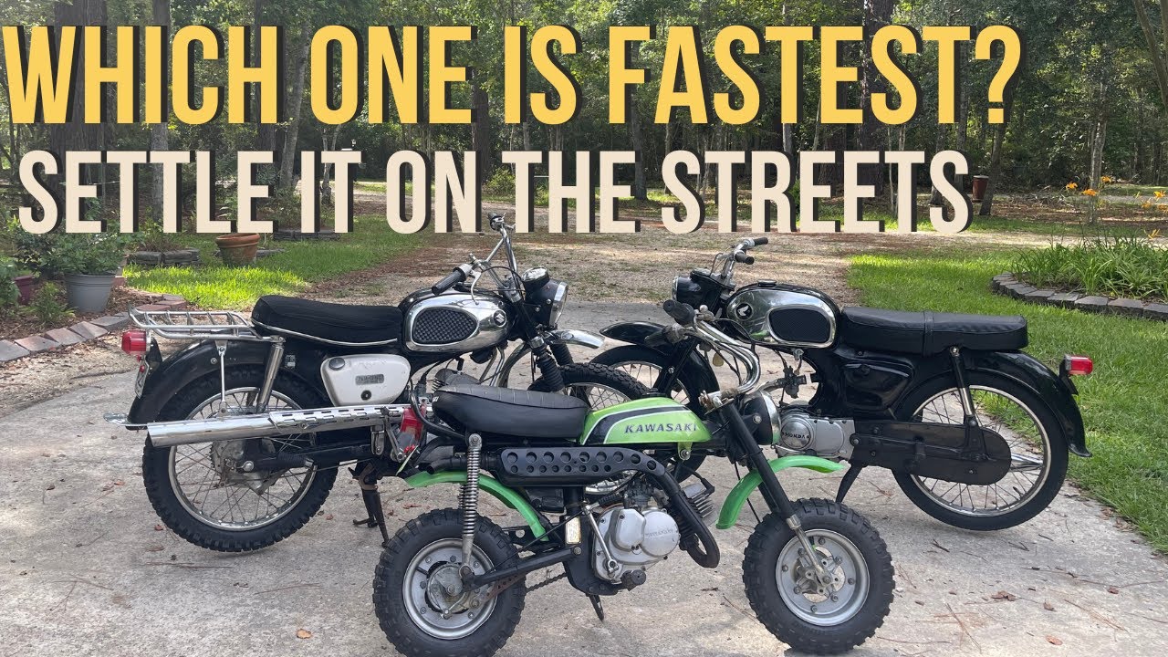 Which is Fastest: Suzuki B105P Bearcat vs Honda C200 vs Kawasaki MT-1B #vintagemotorcycles #race