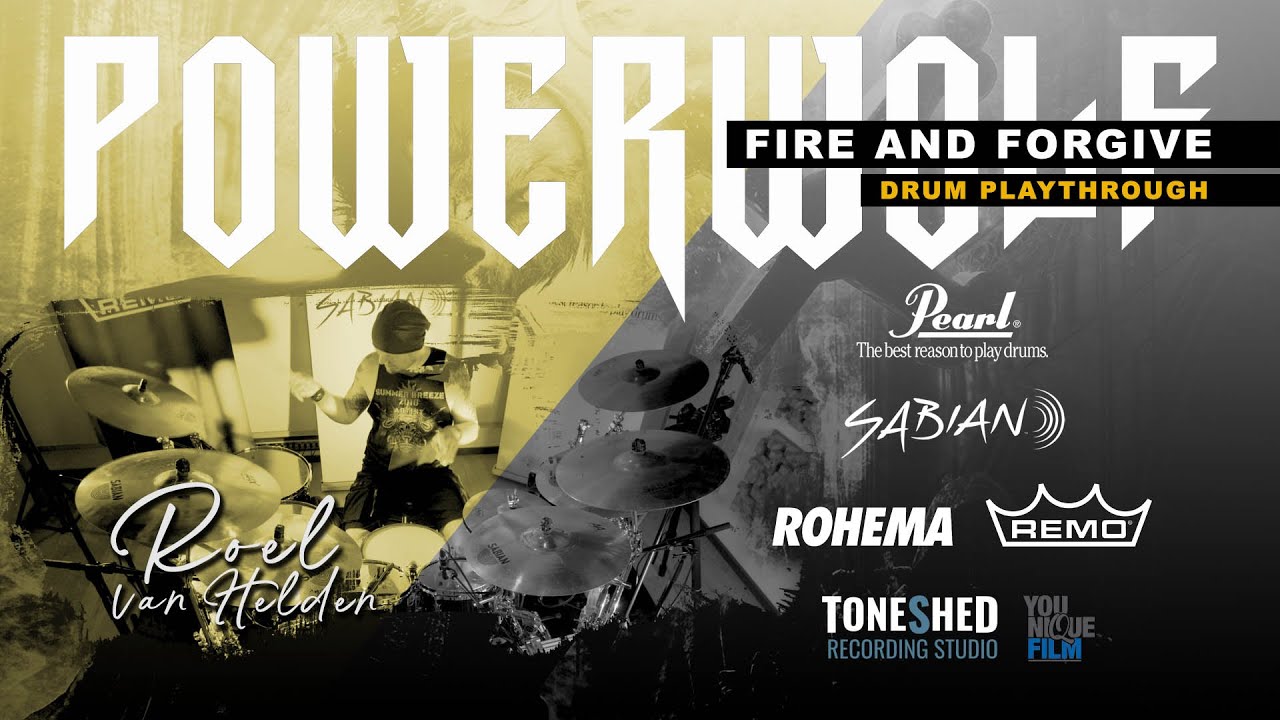 Live drum playthrough of the Powerwolf song Fire & Forgive by Powerwolf drummer Roel van Helden.