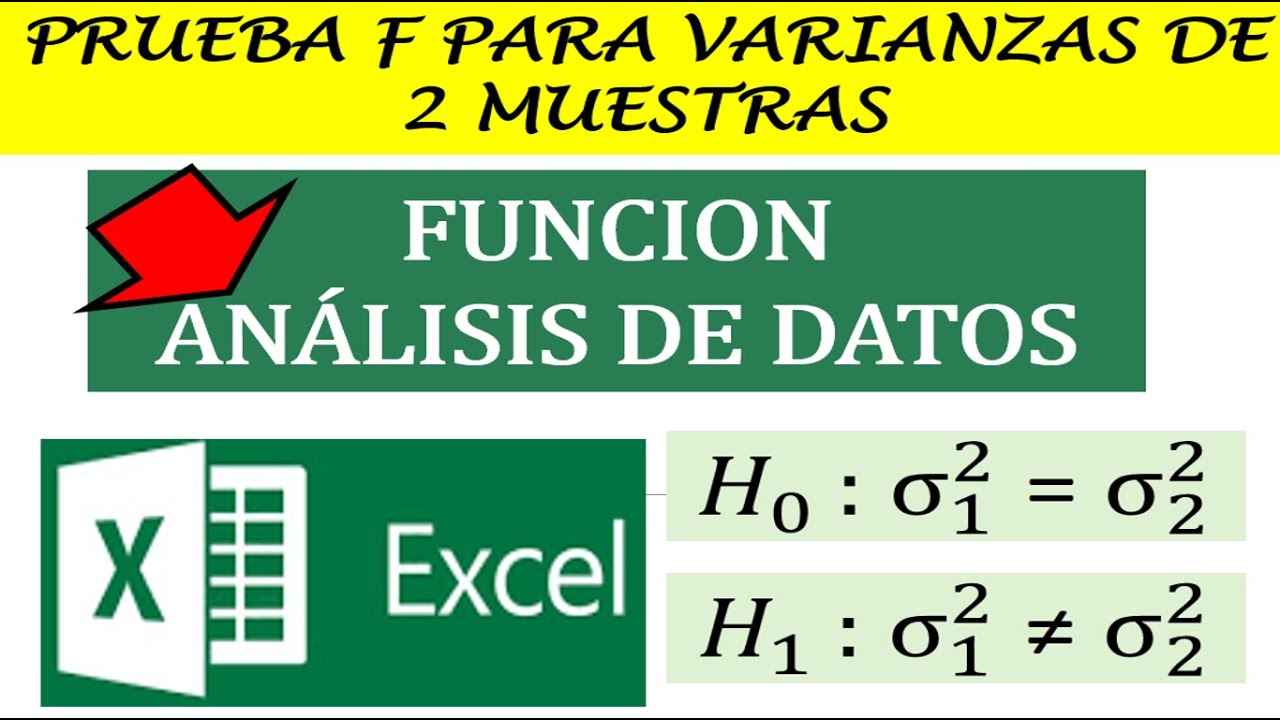 ANÁLISIS DE DATOS - EXCEL - PRUEBA F PARA COMPARACIÓN DE VARIANZAS.