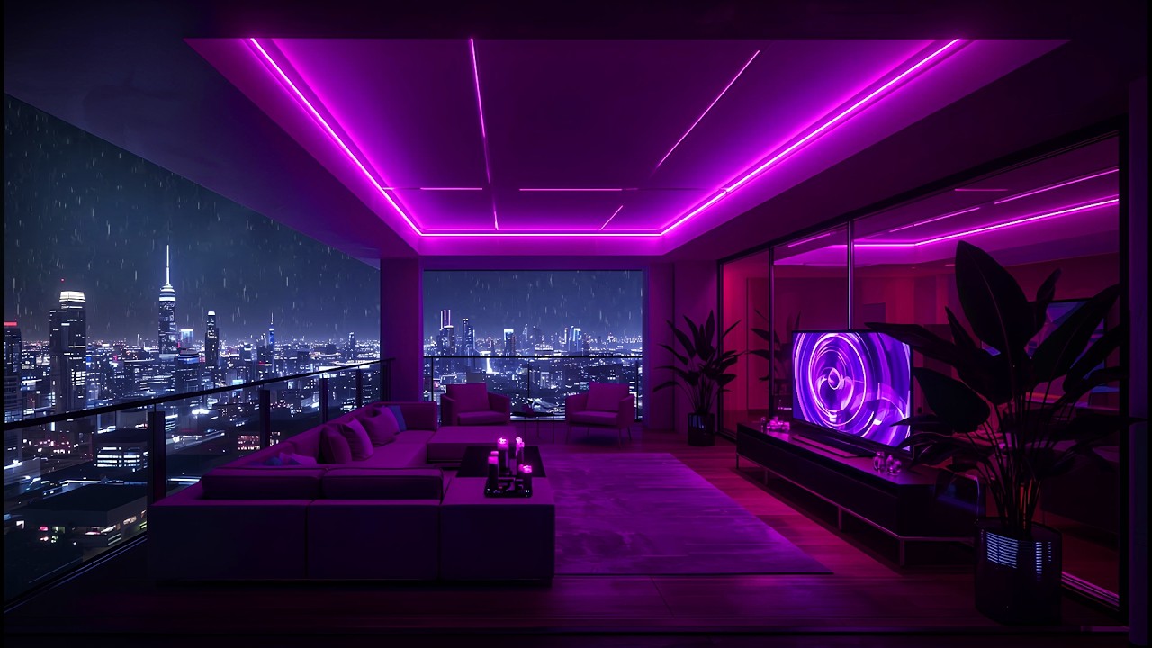 Rainy Seoul Night 🌧️ Balcony LoFi for Study & Sleep | Cozy Rain Ambience Seoul