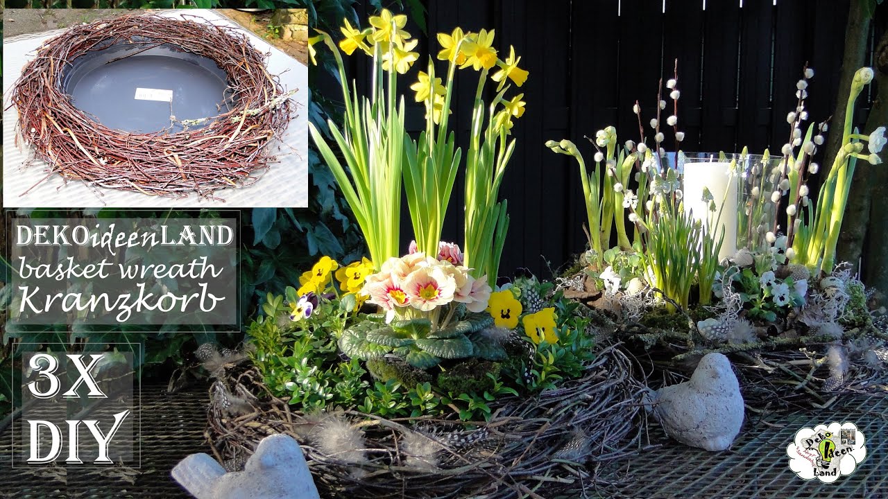 DIY Springdeco/ Frühlingsdeko/ twig basket wreath/ Birkenzweige KranzKorb | bloemschik DekoideenLand