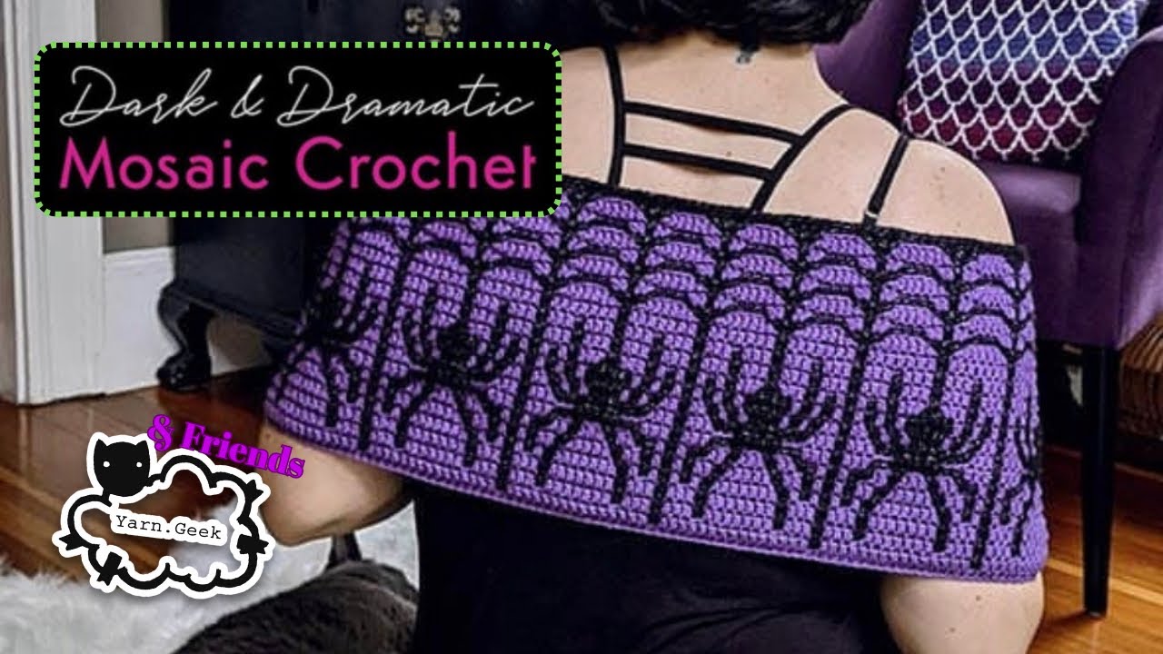 GOTH MOSAIC CROCHET ☠️🪲🖤 ​⁠@SixelDesign Talks Design Process w/Yarn Geek & Friends