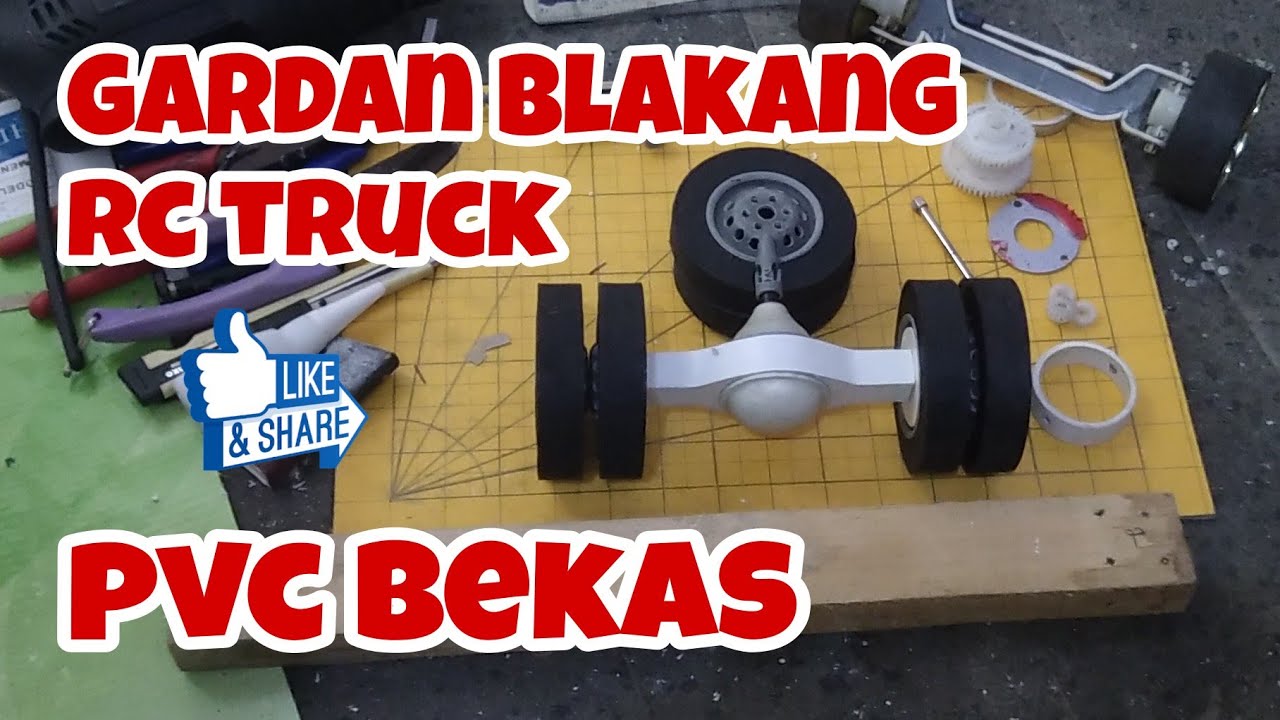 cara membuat gardan blakang rc miniatur truck dan bus dari vpc bekas