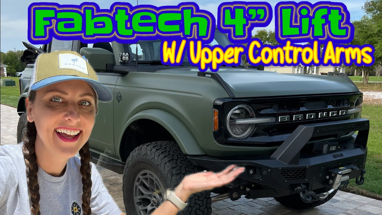 Комплект для подъема верхнего рычага подвески Uniball Fabtech 4 дюйма, проставки передних и задних амортизаторов для Ford Bronco