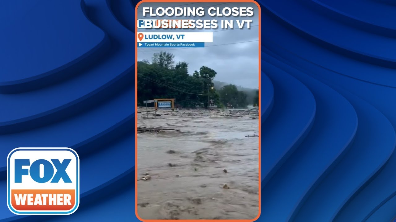 Devastating Flooding Near Okemo Ski Resort In Ludlow, Vermont; Nearby Businesses Closed