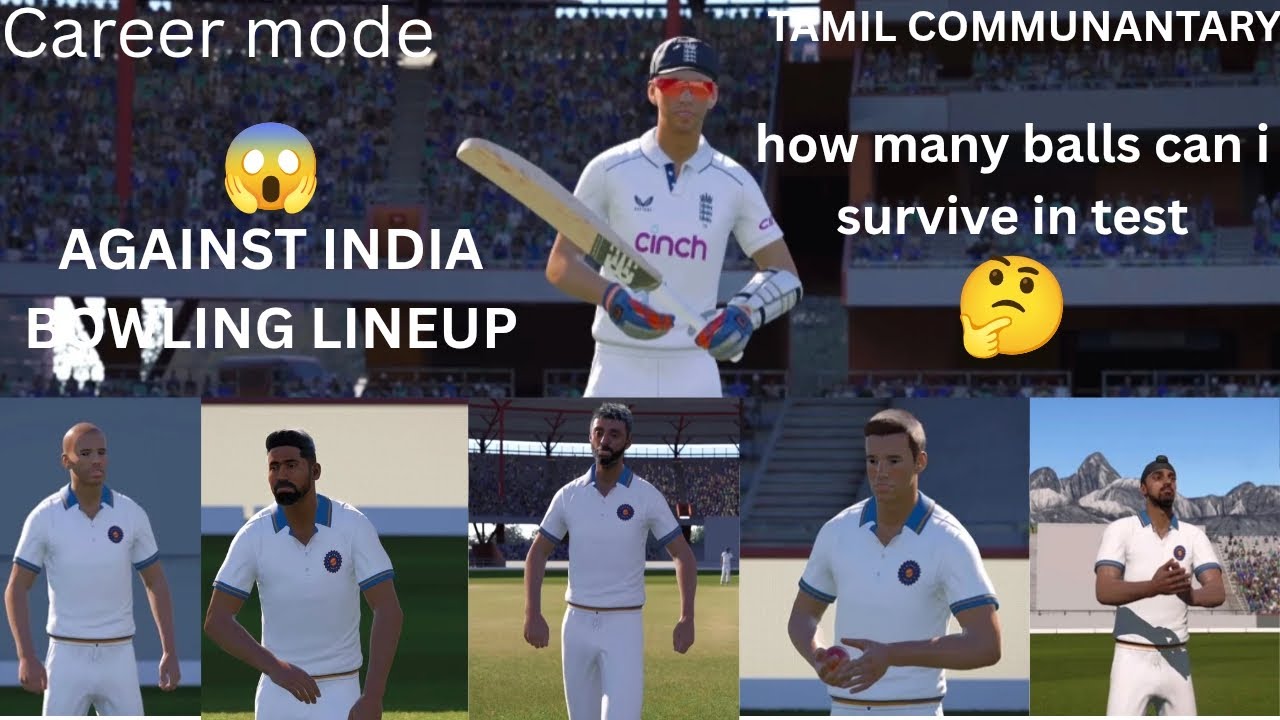 Cricket 24 PS5 Tamil Commentary 🏏 Career Mode Test Challenge | How Many Balls Can I Survive? 😱