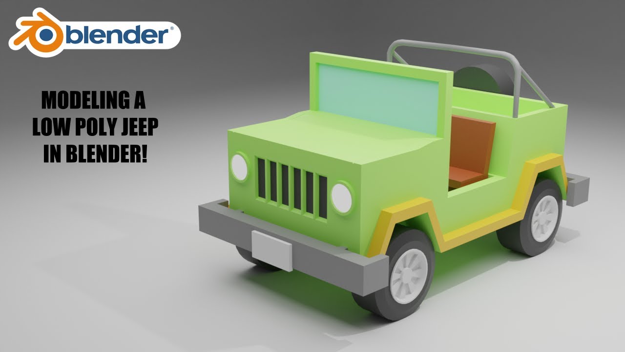 Blender Modeling - Low Poly Jeep - Timelapse