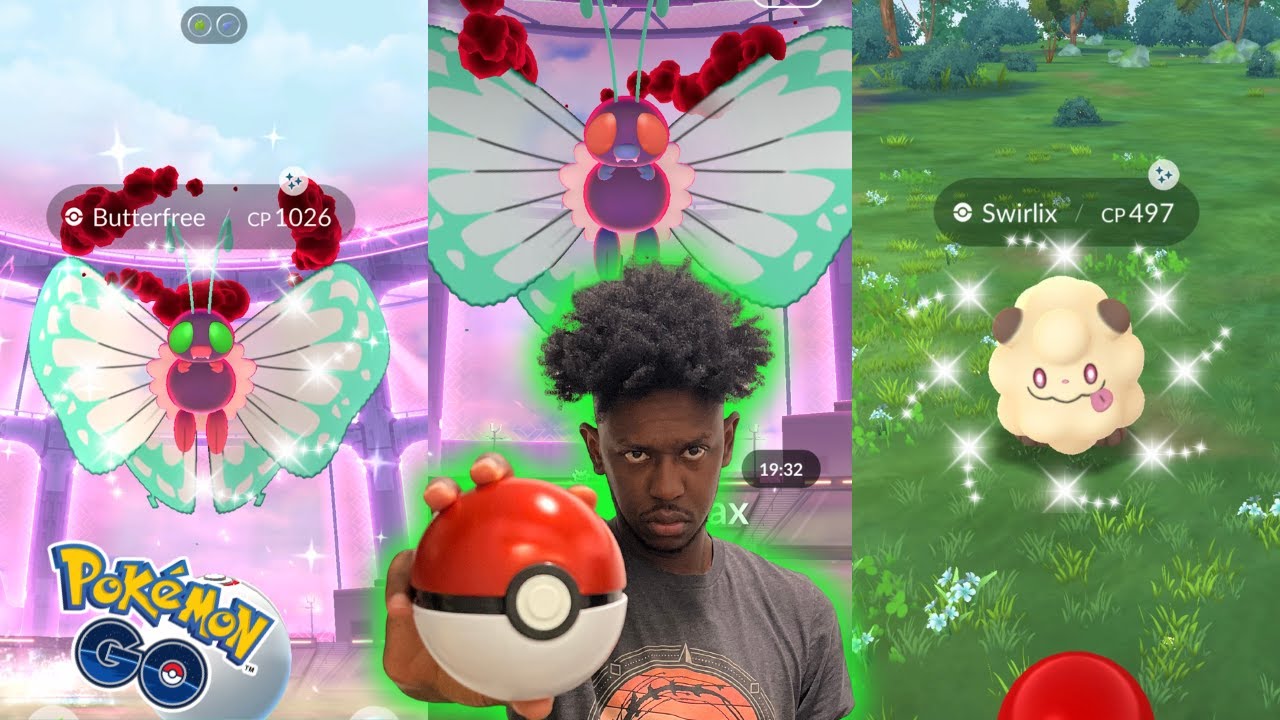 shiny hunting gigantamax butterfree in pokemon go