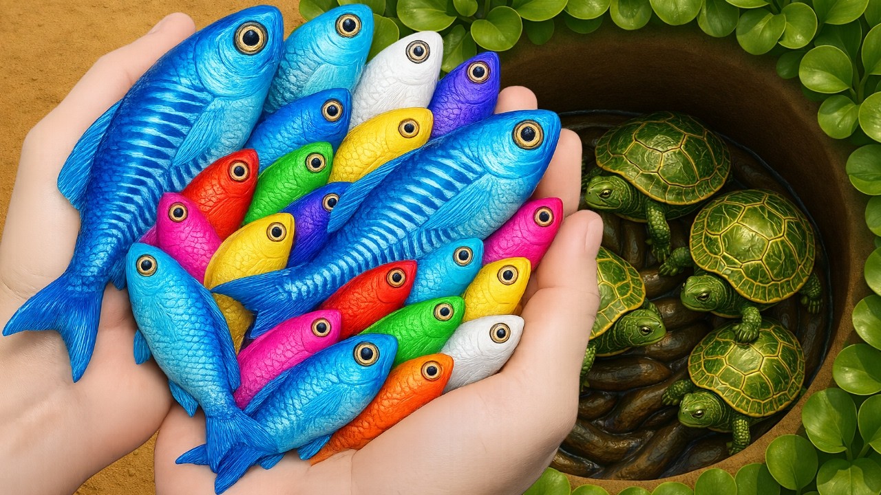 Catch Cute Fish & Creatures from Mini Ponds baby turtles, baby channa, comet fish, puffer fish, koi