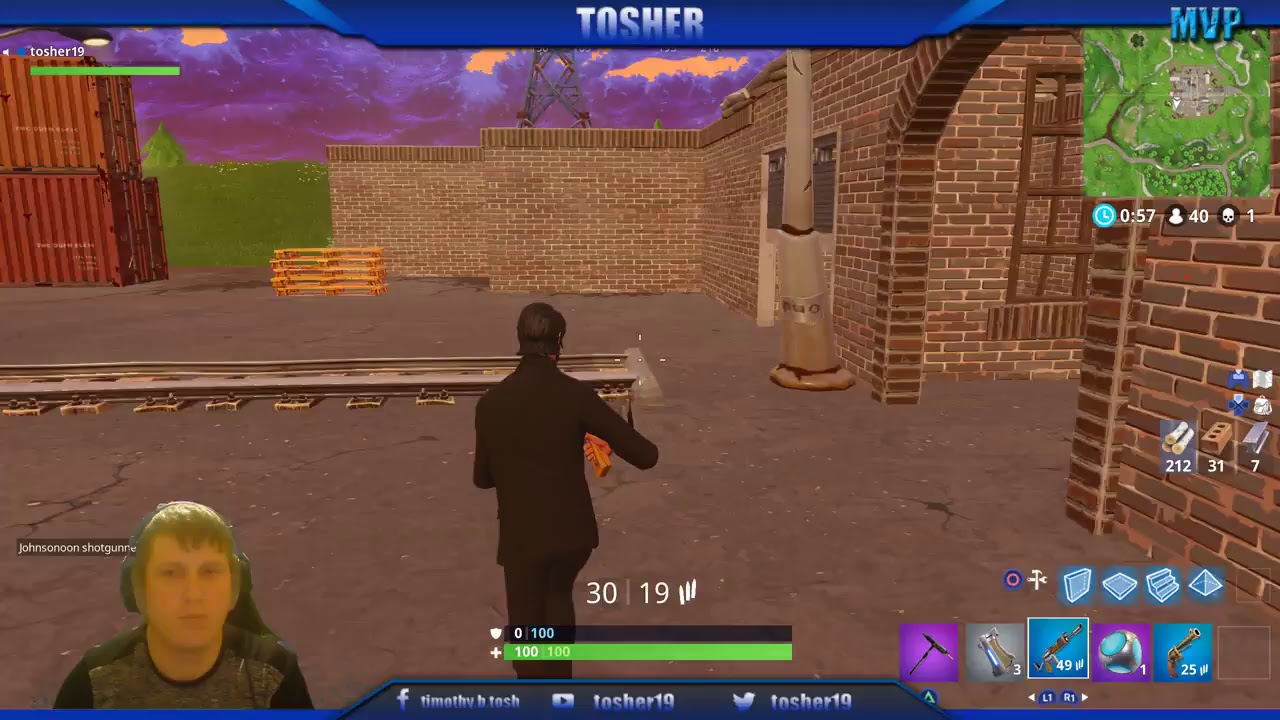 Tosher.0 playing Fortnite Ninja Style