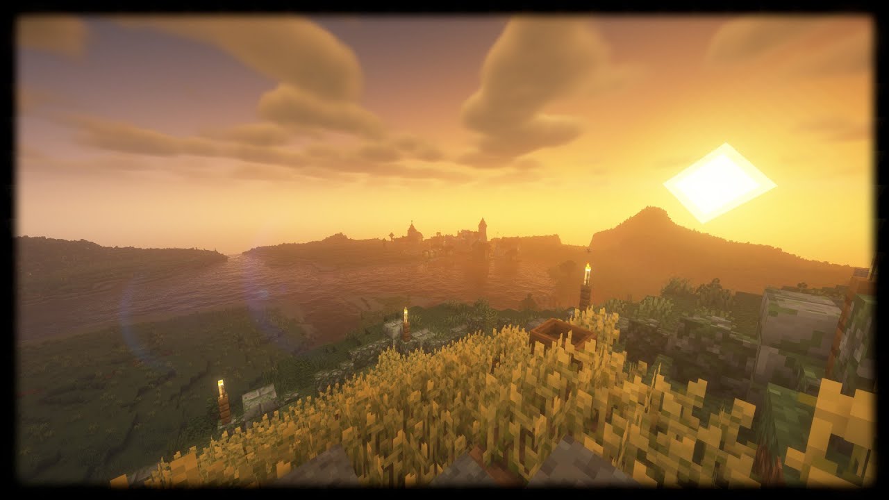 Minecraft Sunset On The Hill Ambient | 1 Hour