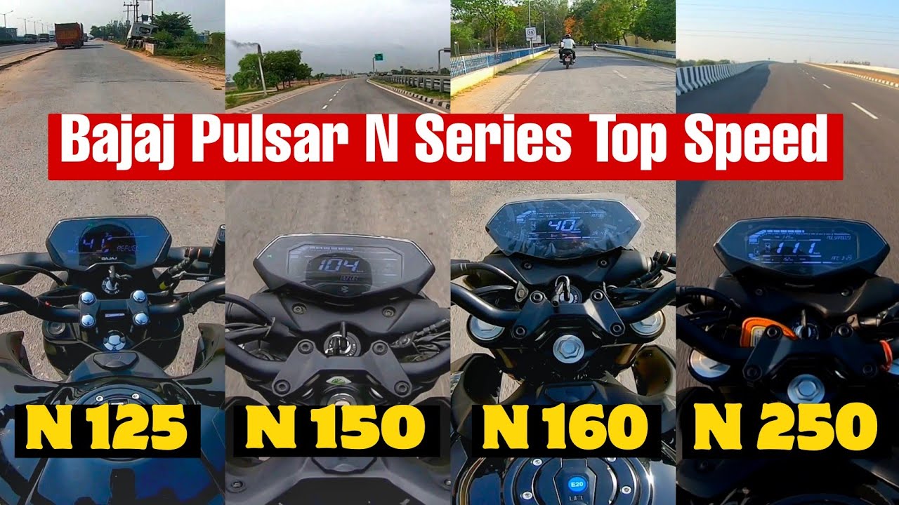Bajaj Pulsar N Series Top Speed & Gear Challenge | Pulsar N125 vs N150 vs N160 vs N250 |