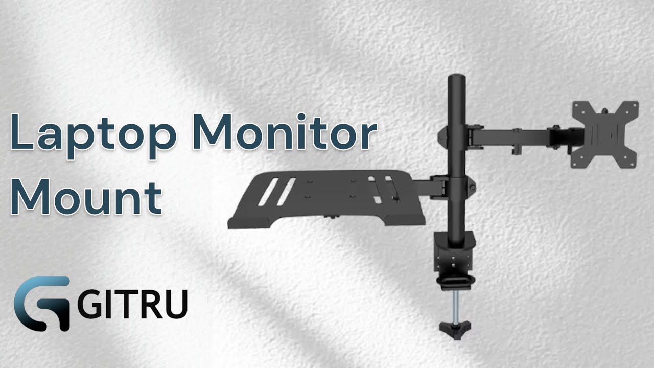 GITRU Height Adjustable Monitor Stand with Laptop Tray | M074 Installation Overview