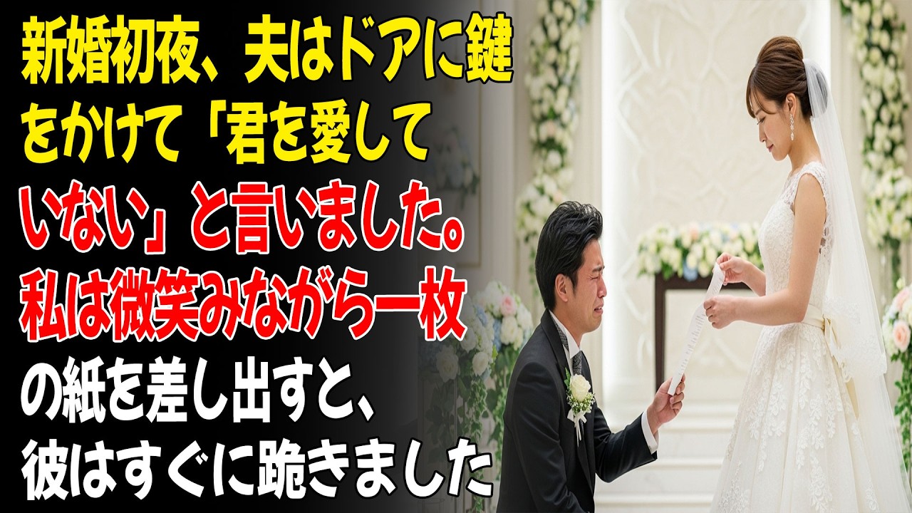 新婚初夜、夫はドアに鍵をかけて「君を愛していない」と言いました。私は微笑みながら一枚の紙を差し出すと、彼はすぐに跪きました 😱💔...ㅣ黄昏恋ㅣ老後の物語ㅣ再婚