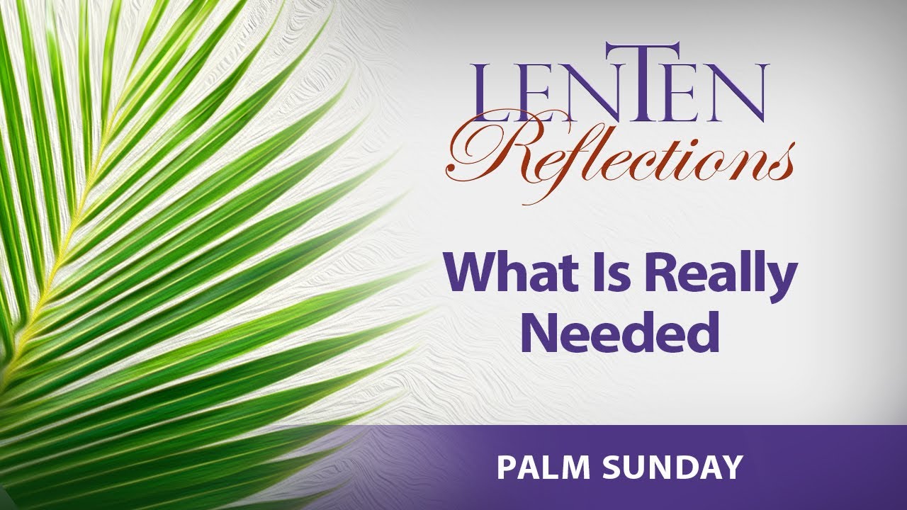 LENTEN REFLECTIONS 2024 - PALM SUNDAY: WHAT IS REALLY NEEDED