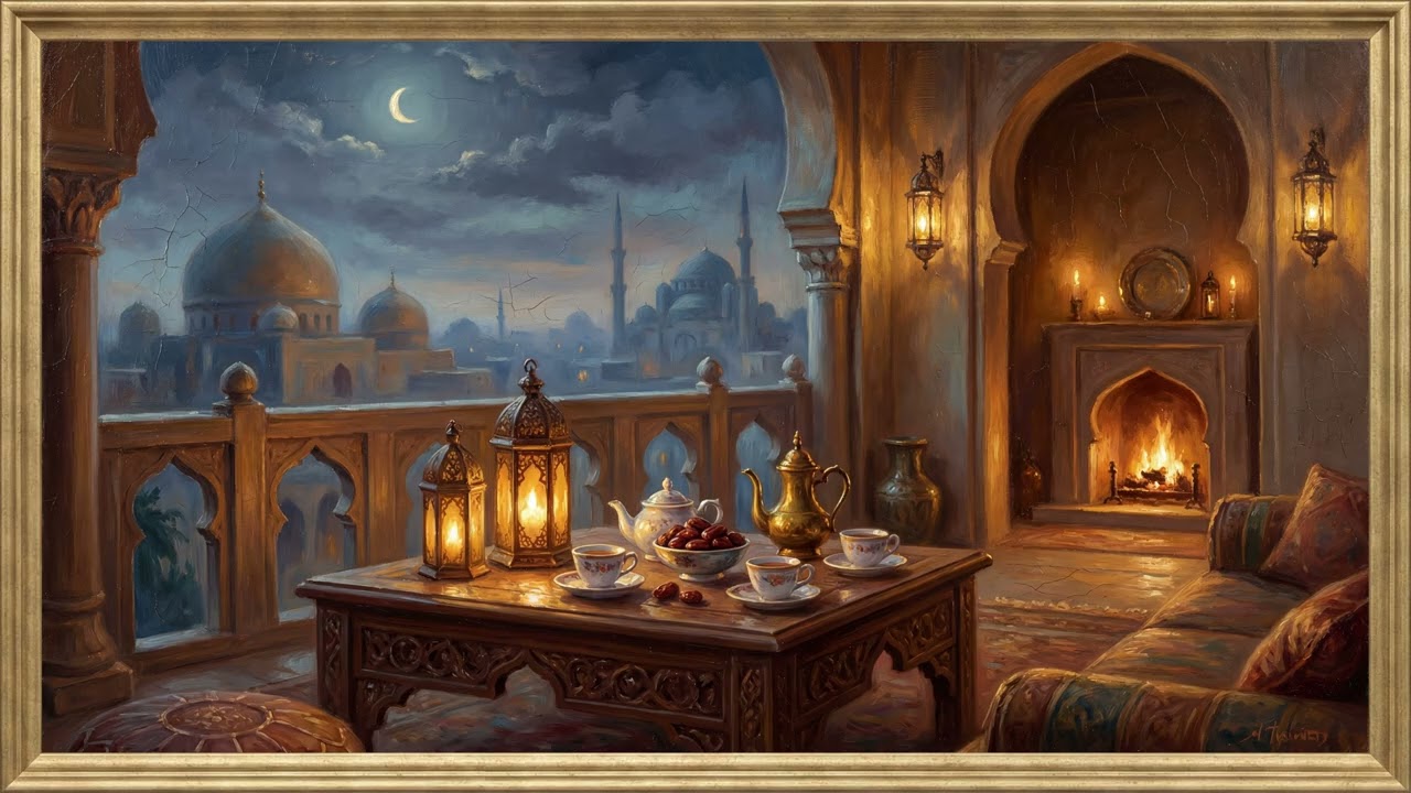Ramadan Iftar 🌙 أجواء رمضان | Framed Art TV Wallpaper 4K | Oil Painting | 2 Hours