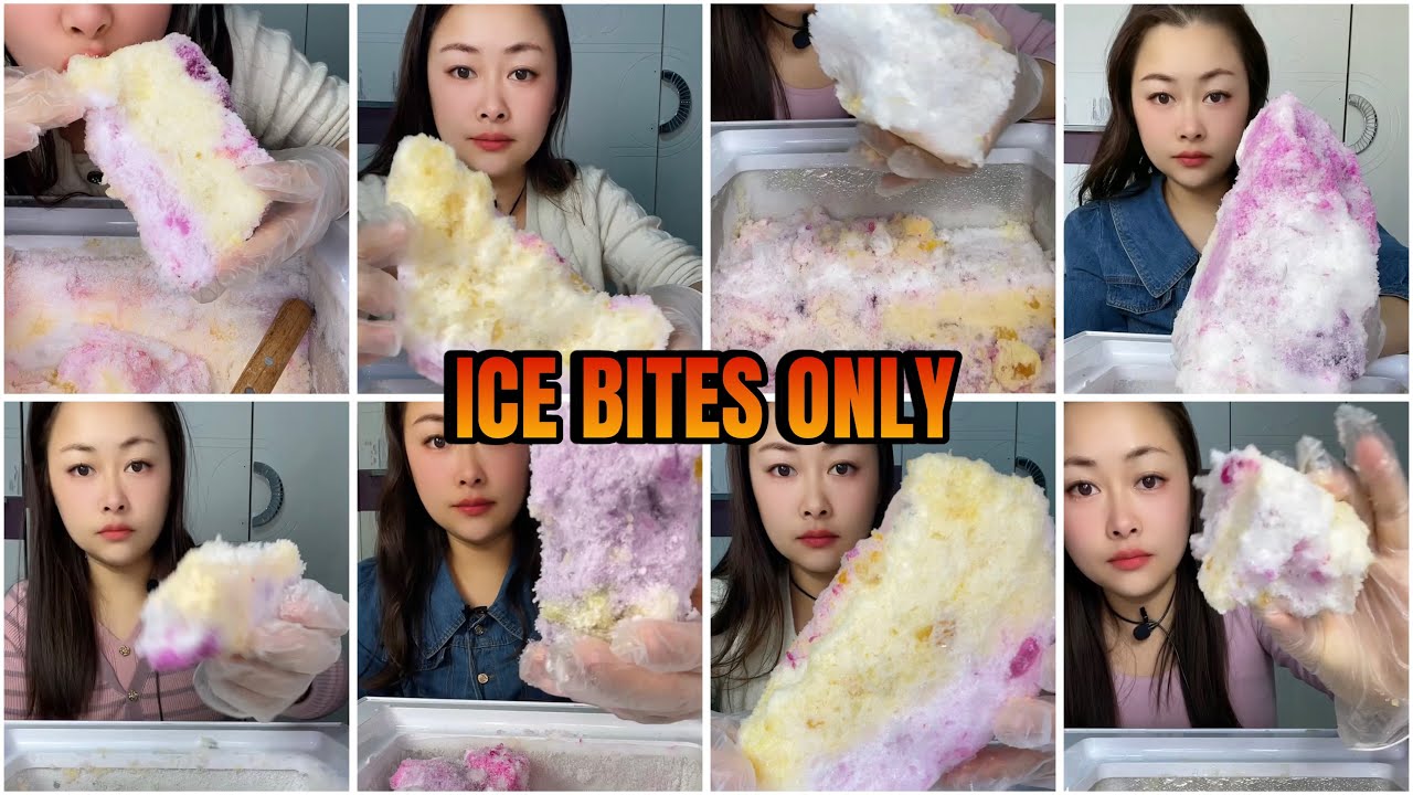 FREEZER FLAVOURED FROST EATING ONLY BITES ASMR / ASMR VIDEO COMPILATION