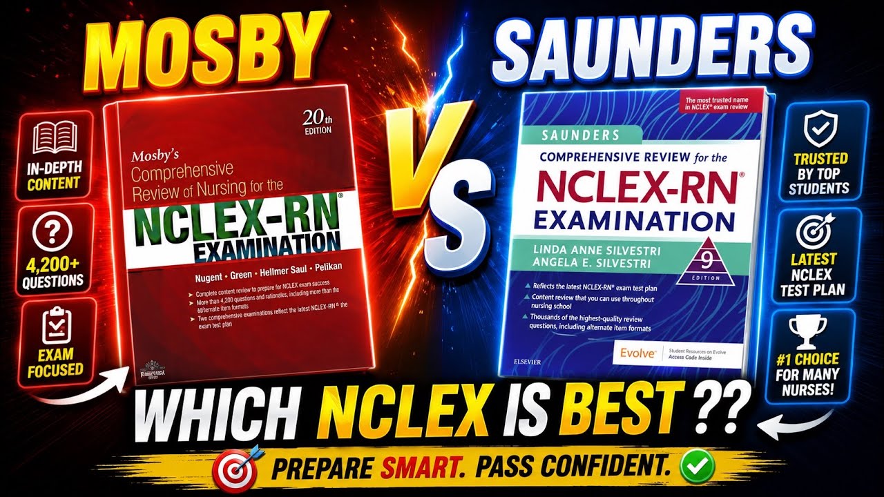 Nclex Saunders vs Mosby 🤔 || best book for nursing officer preparation?? #nursingofficer