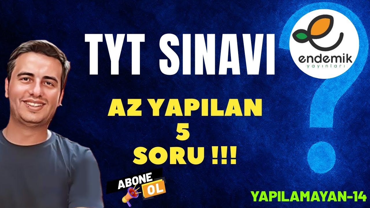 TYT YAPILMAYAN SERİSİ-14 ENDEMİK SİRİUS TÜRKİYE GENELİ TYT-1 DENEME SINAVINDAN #endemik #tyt2026