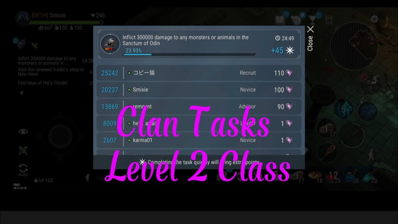 Frostborn - Clan Tasks Using Level 2 Classes