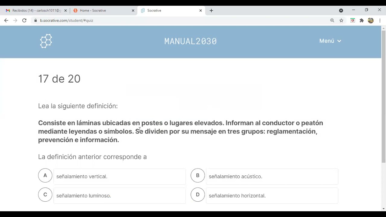 Examen Teórico COSEVI Manual del Conductor Capítulo 3