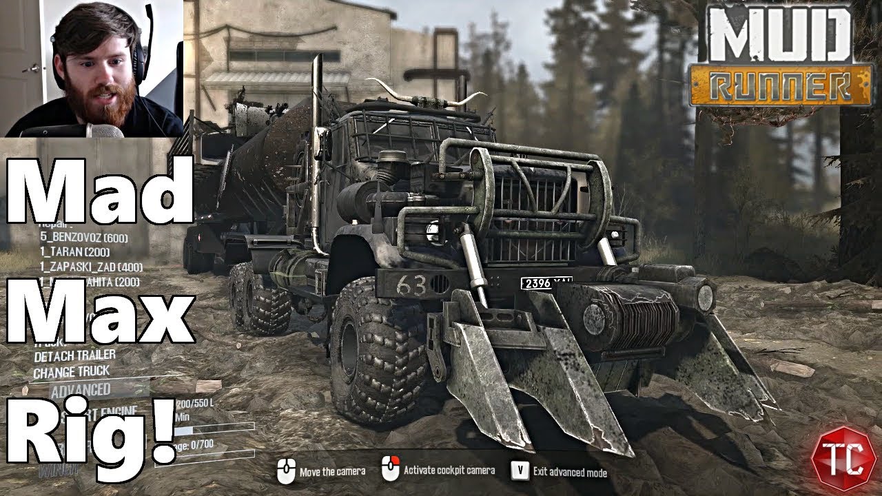 SpinTires MudRunner: MAD MAX TRUCK! TONS OF CUSTOMIZATION!