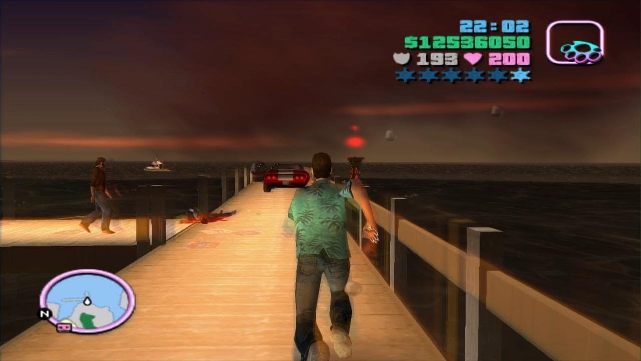 Grand Theft Auto: Vice City. Избиение людей в воде, часть 17.