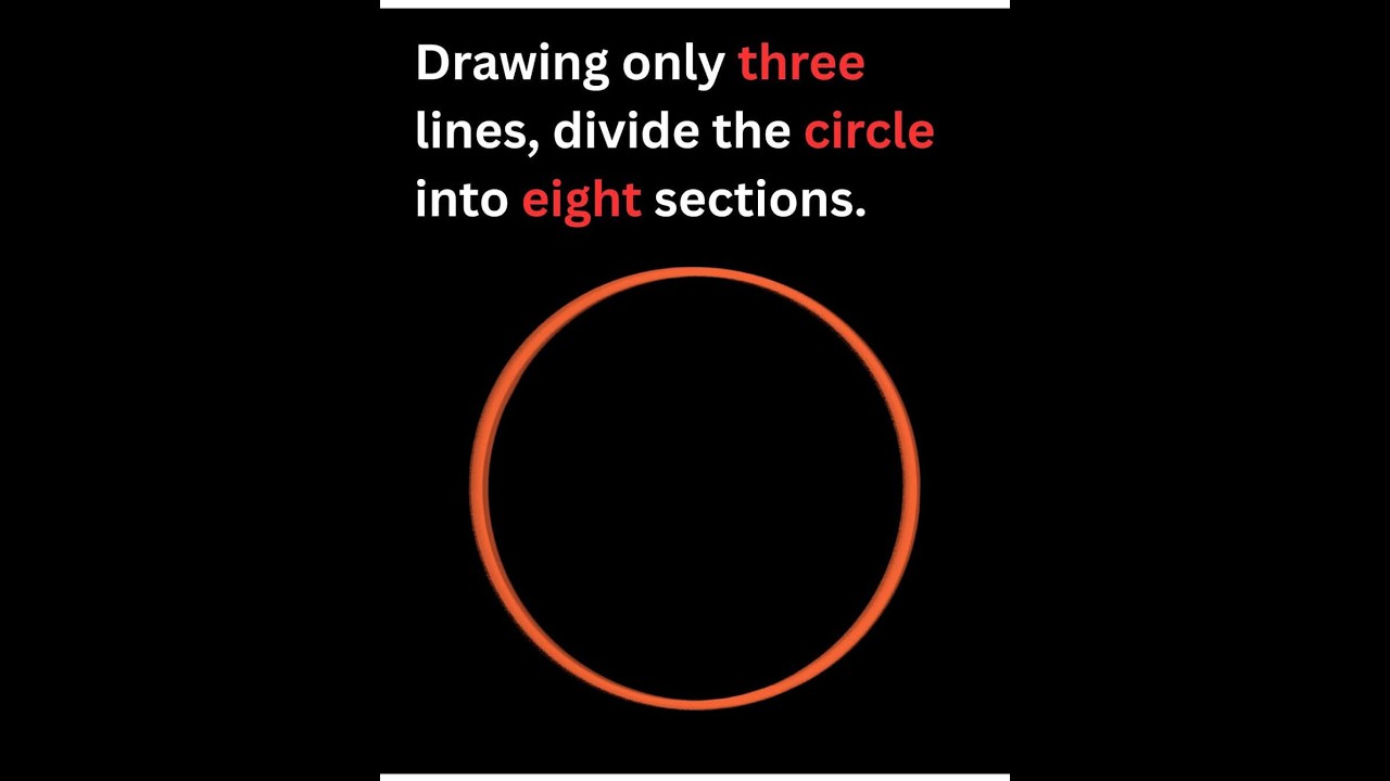 Three Lines Puzzle: Dividing a Circle into Eight Sections
