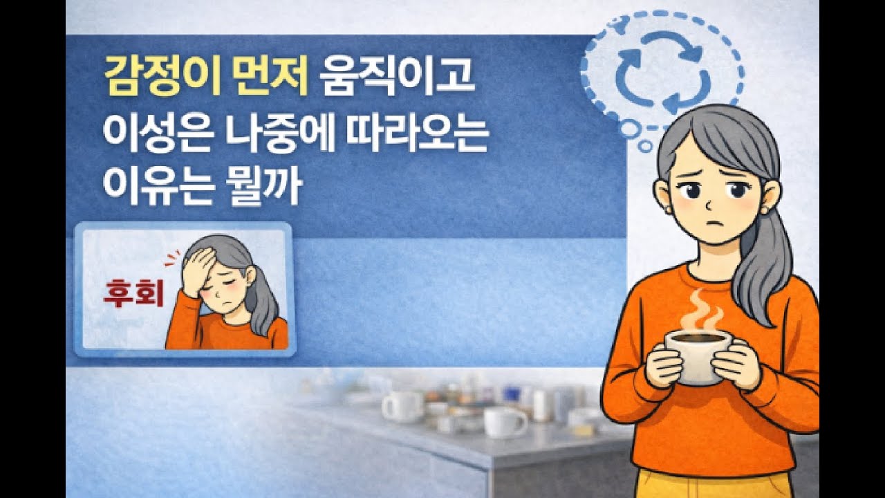 이성보다 감정이 먼저 움직이는 이유, 결정은 이미 끝났고 생각은 나중이었다, 왜 항상 하고 나서 후회할까, 감정이 선택을 끝내는 순간 이성은 왜 항상 늦을까