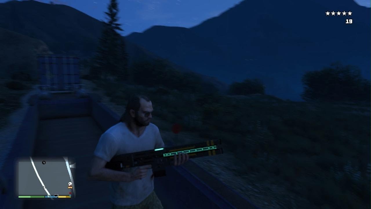GTA 5 Trevor and minigun and Train 5 stars rampage part 8