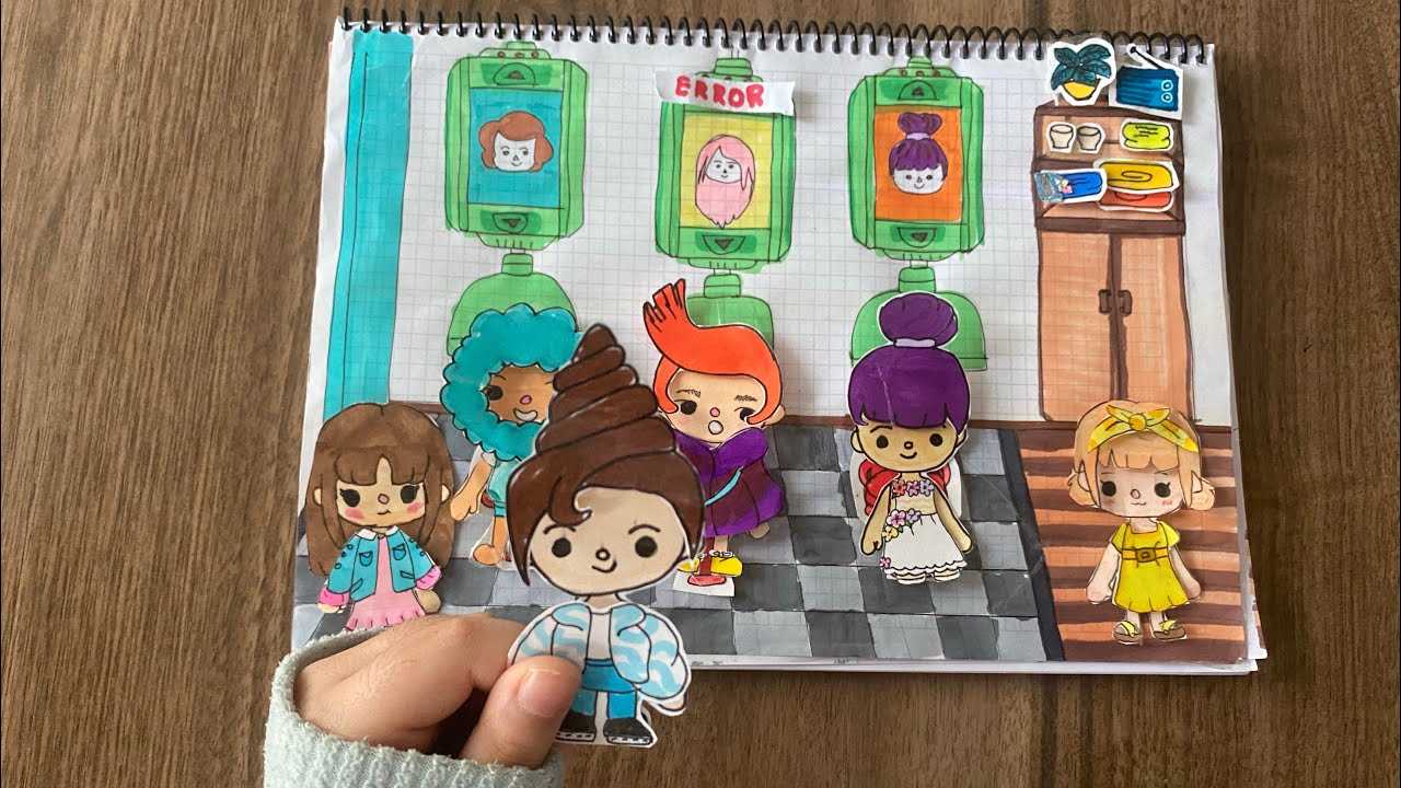 🌟 Toca Boca Toca Life World 🌸 paper dıy book 🌟etkinlik defterime kuaför ekledim 😍 oyun oynuyoruz ❤️￼