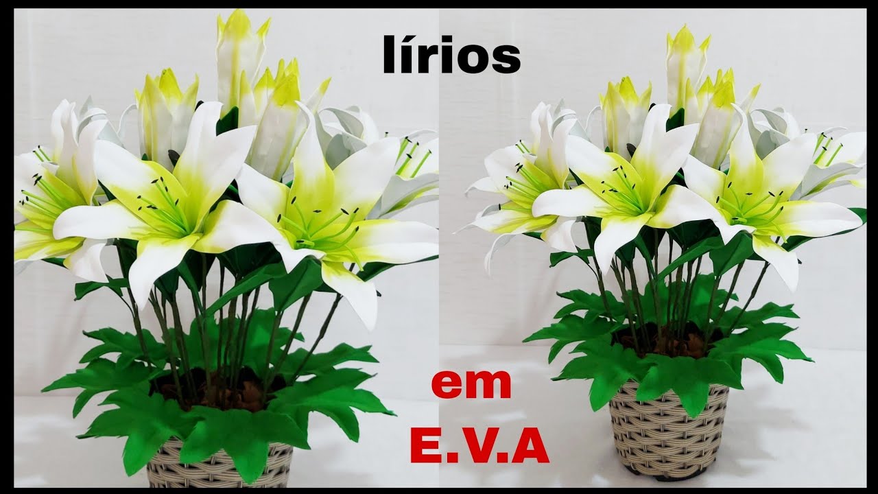 Como fazer lírio em E.V.A, rápido e fácil, sem frisador  @Rosailma Artes
