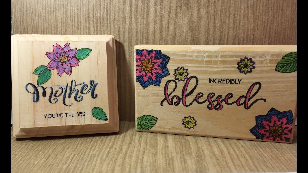 Stamp and Color on Wood