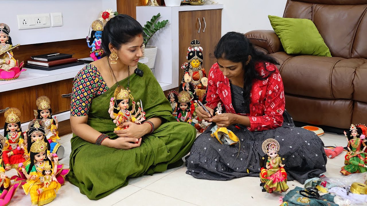 ఇంట్లోపూజలకి ఫంక్షన్స్ కి పెళ్ళిళకి కొత్త Decoration😍Wedding Doll Decoration👌Barbie Doll SareeMaking