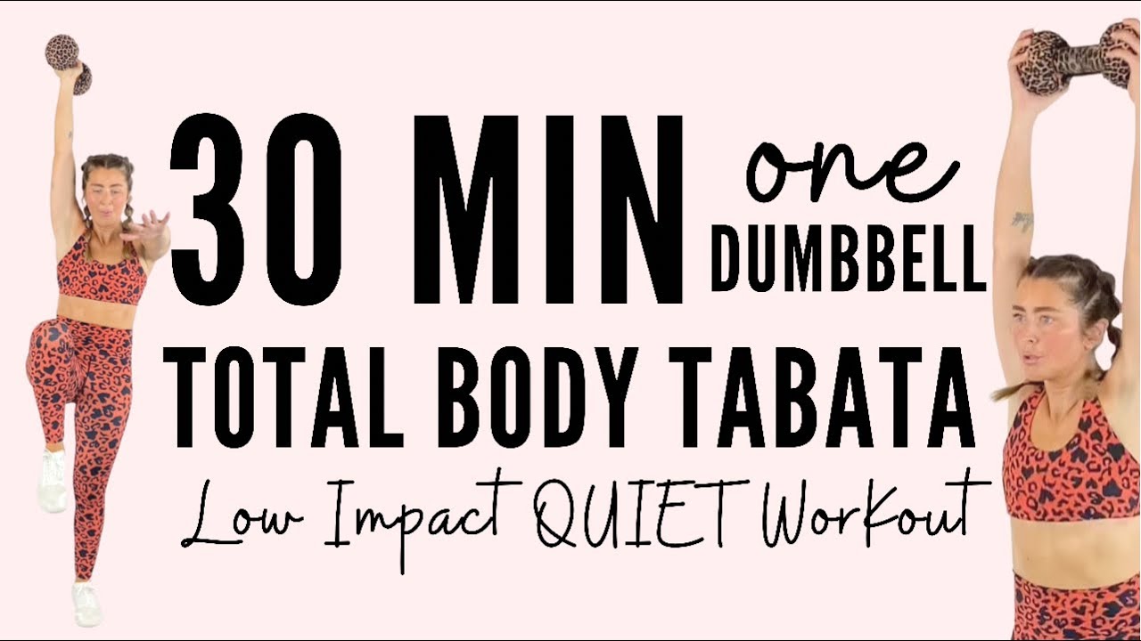 Total Body TABATA! 30 Min Low Impact Single Dumbbell QUIET Upstairs Friendly Workout!