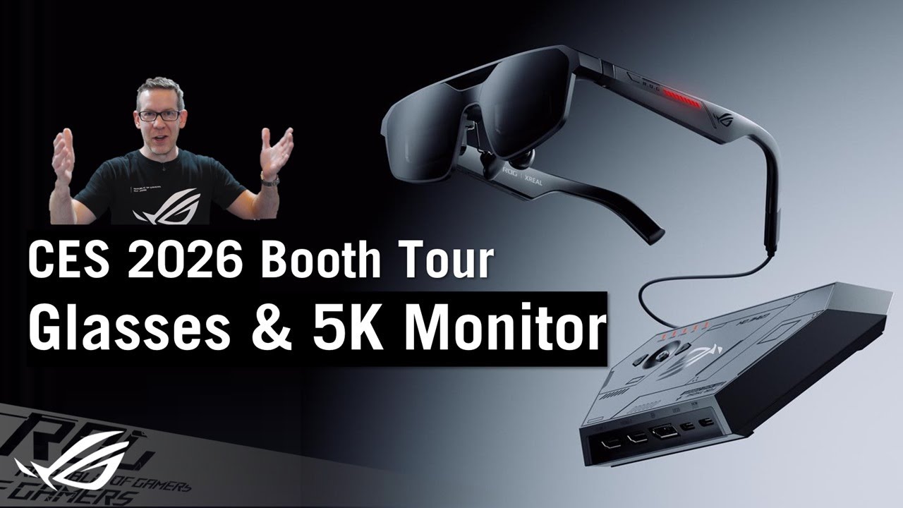 Игровые очки и игровой монитор 5K &mdash; обзор стенда ROG на выставке CES 2026.