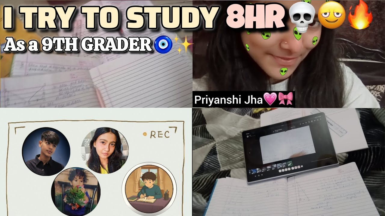 WE TRIED TO STUDY 8HRS 💀! as a 9TH GRADERS ✨ 