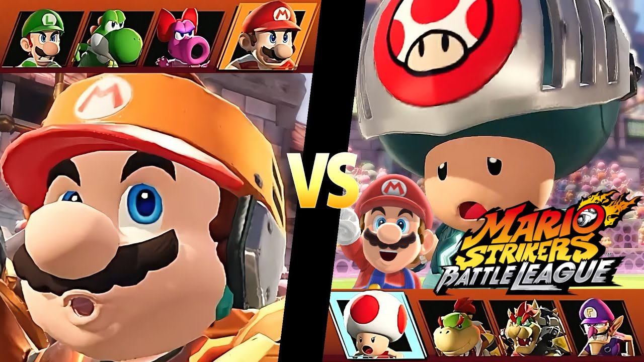 Mario Strikers Battle League Team Mario vs Team Toad at Royal Castle