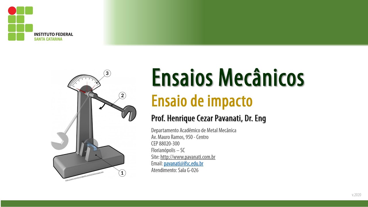 Aula Ensaios Mecânicos: Ensaio de impacto Charpy